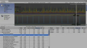 Profiling a unity application with Unity's profiler.